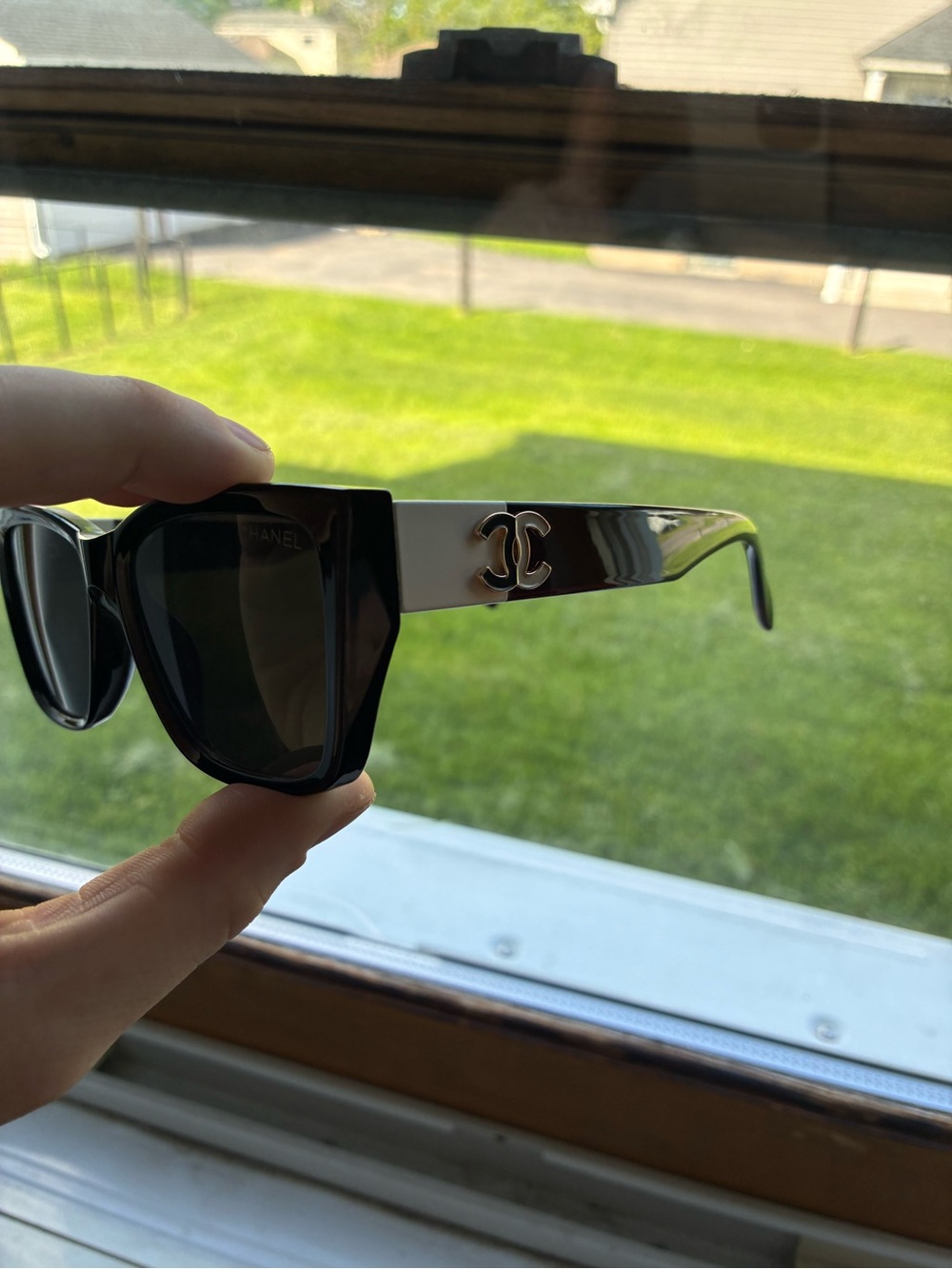 Chanel Black and White Sunglasses